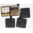 Stereoscopic pattern Genuine leather metal cigarette case box cigar holder 