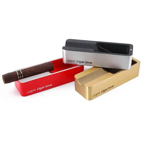 new Promotional 2 sided usage unique aluminium metal customized cigar ashtray