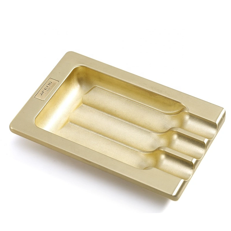  new custom logo JIFENG zinc alloy metal 3 slots enjoy cigars ashtray