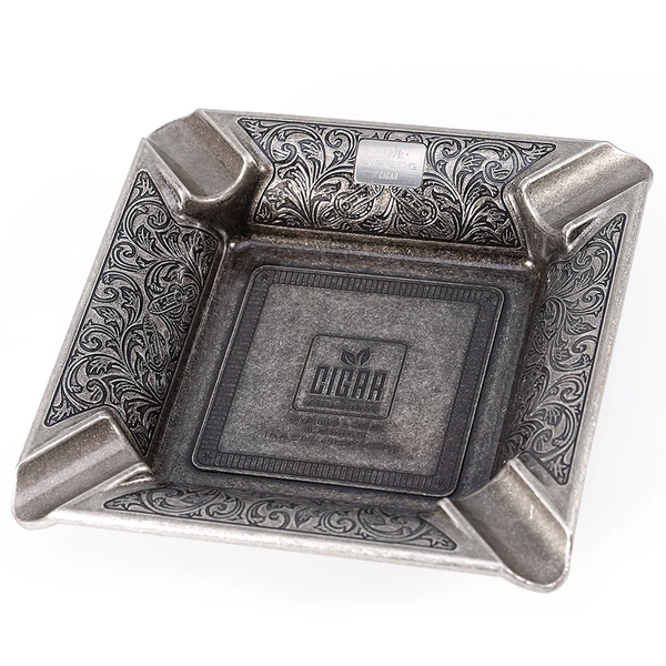 metal material Zinc Alloy Traditional carving Non-slip rubber zhejiang wenzhou manufacturer four slots ashtray