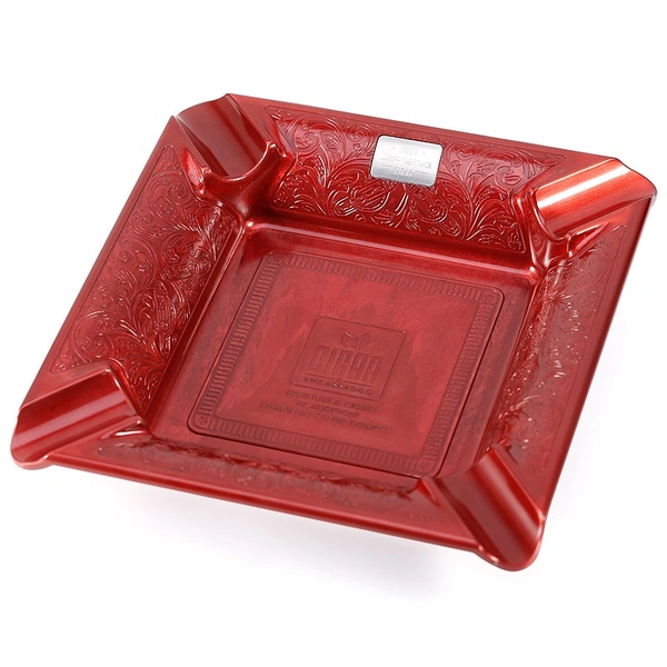 new arrival JIFENG factory #2004 zinc alloy metal customized logo square non-slip desktop foldable cigar ashtray