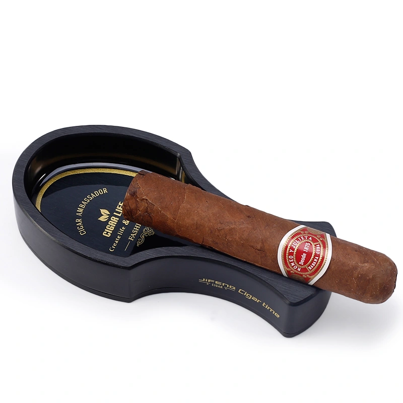 New promotion metal custom logo aluminum alloy material single slot cigar ashtray