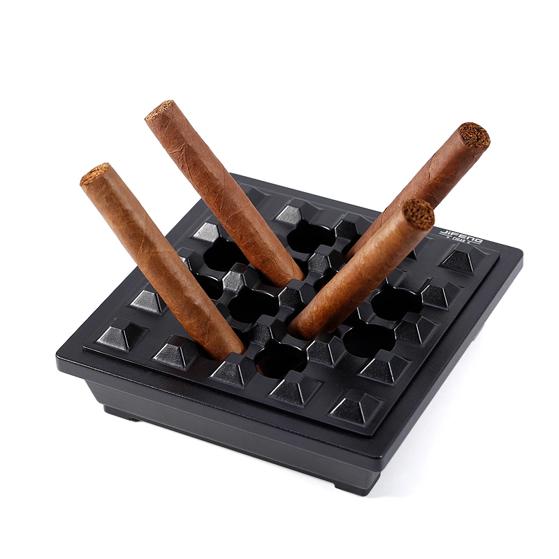  fanufactuer square big aluminium metal windproof cigar ashtray with lid