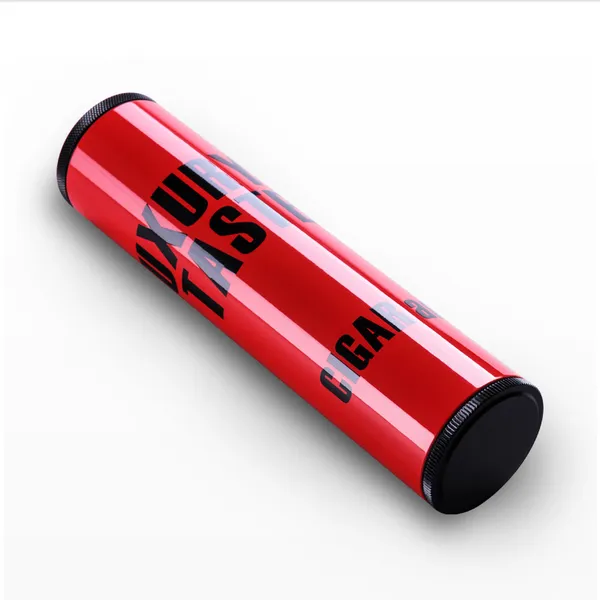  aluminium metal travel custom 3 cigar tube with hygrometer