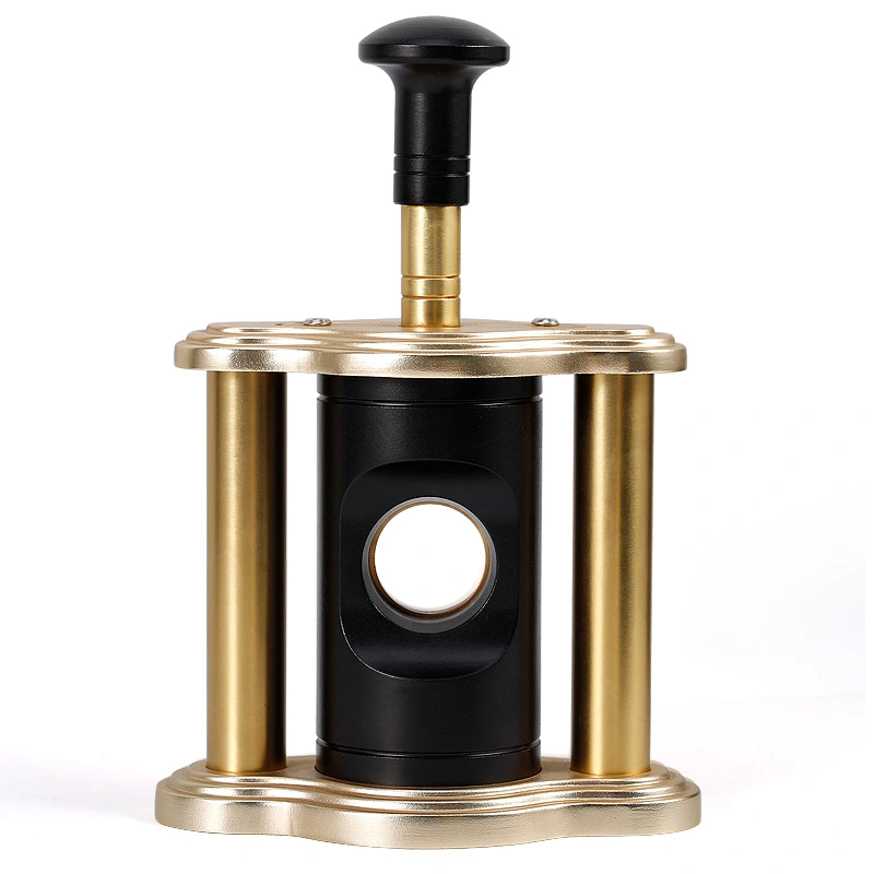 manufacture high quality copper metal gold black table top sharp stainless steel blade cigar cutter for cigar bar