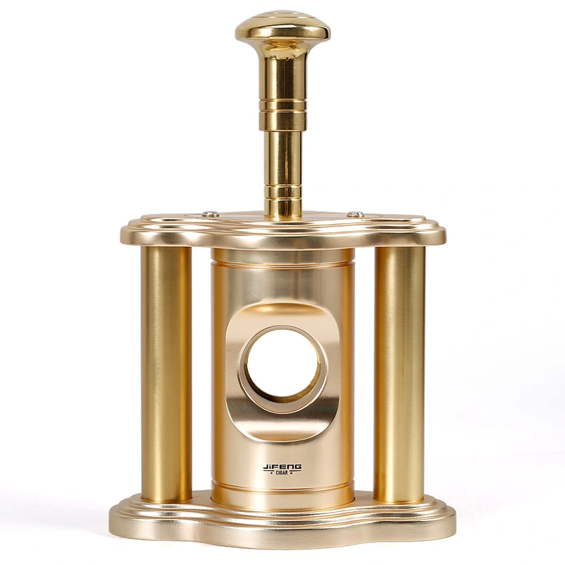 manufacture high quality copper metal gold black table top sharp stainless steel blade cigar cutter for cigar bar