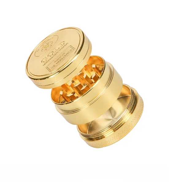 Wholesale Smoking Weed Aluminum Tobacco Herb Grinder golden smoking customer logo grinder 