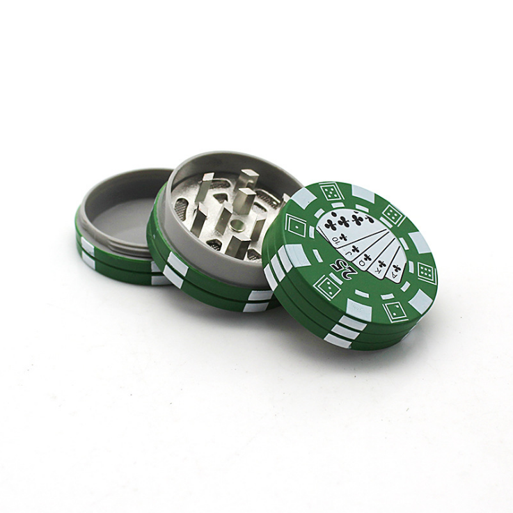 Hand Muller Poker Chip Style 3 Piece Tobacco/Spice/Herb/Weed Casino
