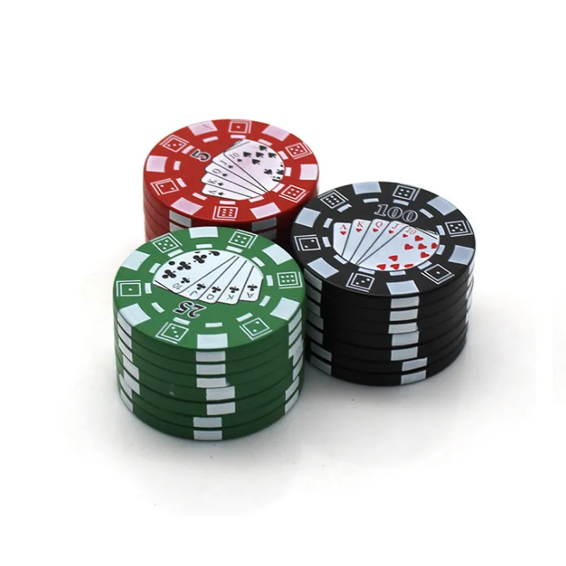Hand Muller Poker Chip Style 3 Piece Tobacco/Spice/Herb/Weed Casino Pollen Grinder