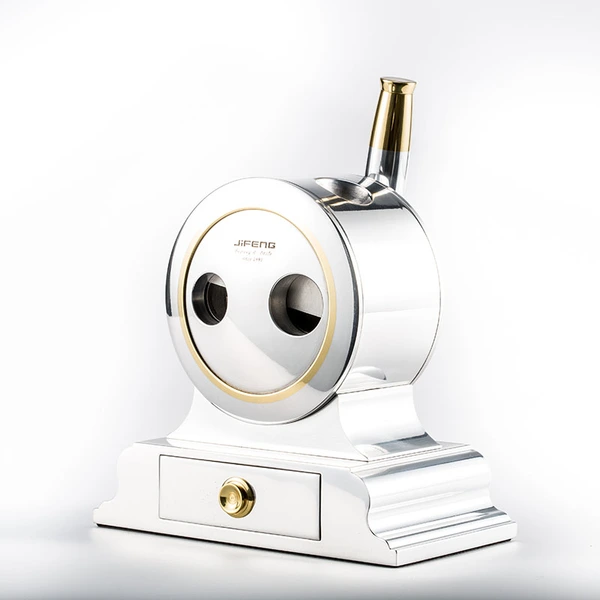 Luxury multifunctional aluminium metal table top cigar cutter with 4 size cutters