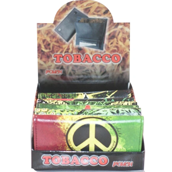 custom design pu leather customers` own design full printed tobacco pouch herb bag 