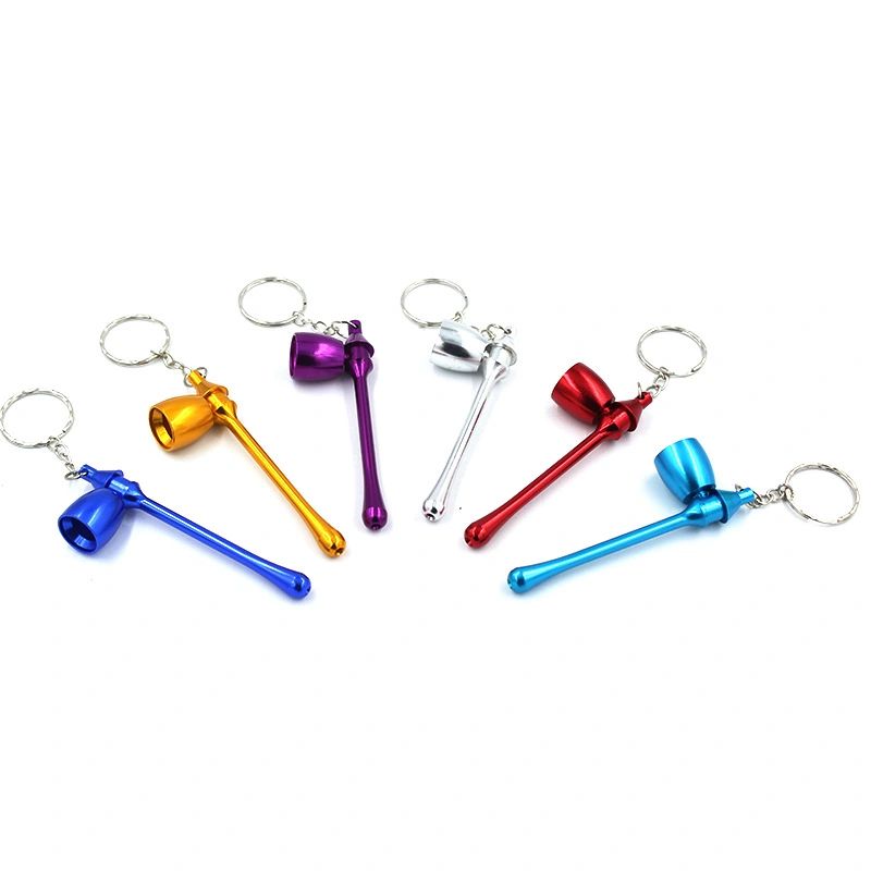 Key chain metal smoking pipe tobacco pipe mushroom shape 