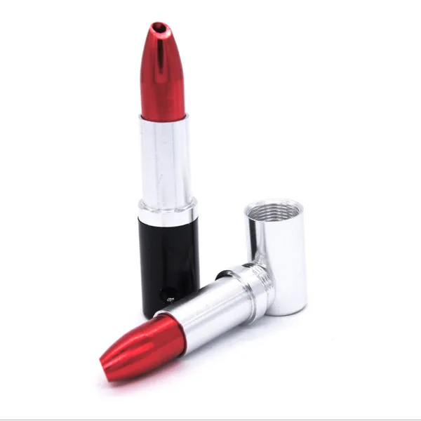 Metal Tobacco Pipe Lipstick Smoking Pipes Portable Cigarette Holder