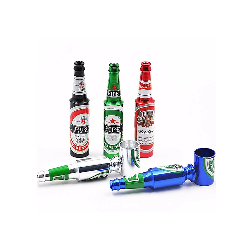 New Beer Smoke Metal Pipes Portable CreativeBeer bottle smoking pipe detachable Herb Tobacco Pipes