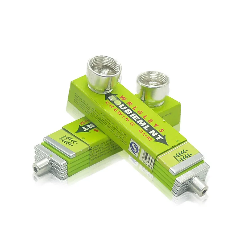 Chewing Gum Shape Weed Metal Smoking Pipe Rasta Novelty Creative Mouthpiece Alloy tobacco 