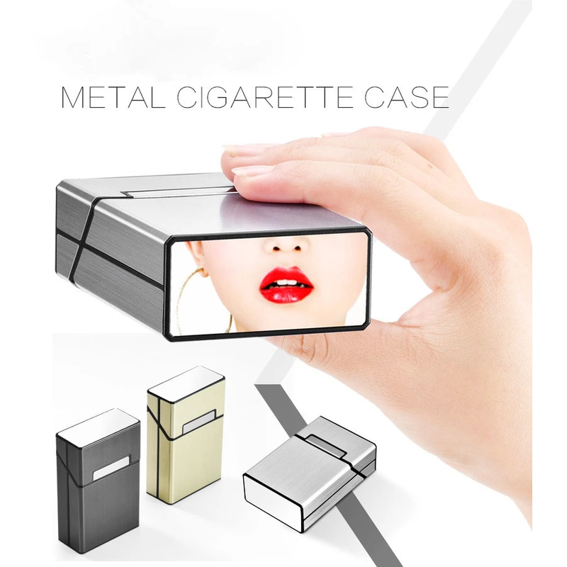 mirror style aluminum cigarette case box for king size 20s cigarette pack