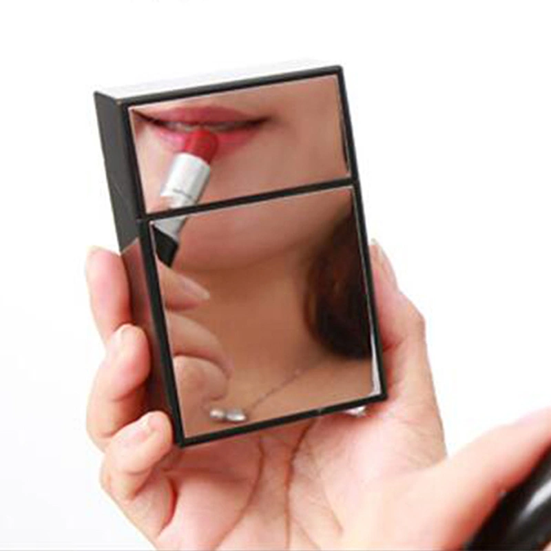 Waterproof fashion plastic cigarette case mirror box for lady make up