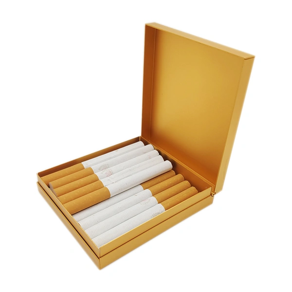 Classic PU Leather & Alloy Cigarette Case Box Metal Holder Container 20 capacity 