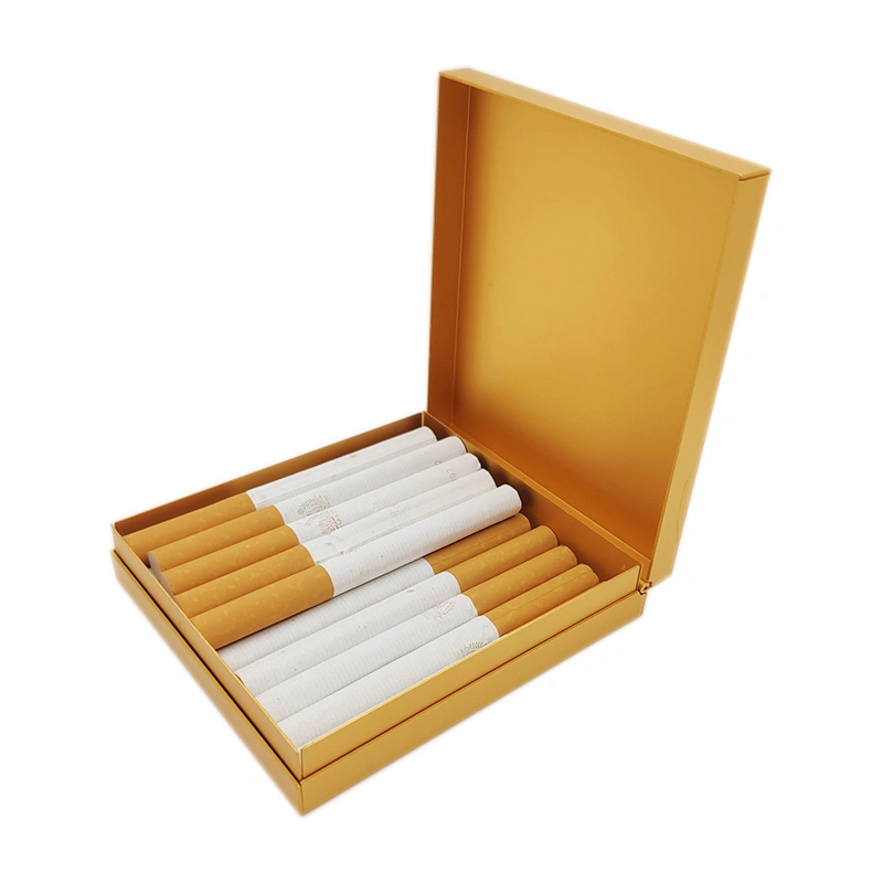 Classic PU Leather & Alloy Cigarette Case Box Metal Holder Container 20 capacity 