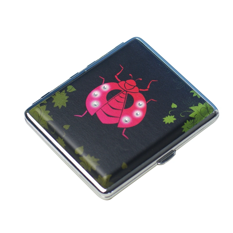PU leather  full printing design with crystal stone  Ladybug