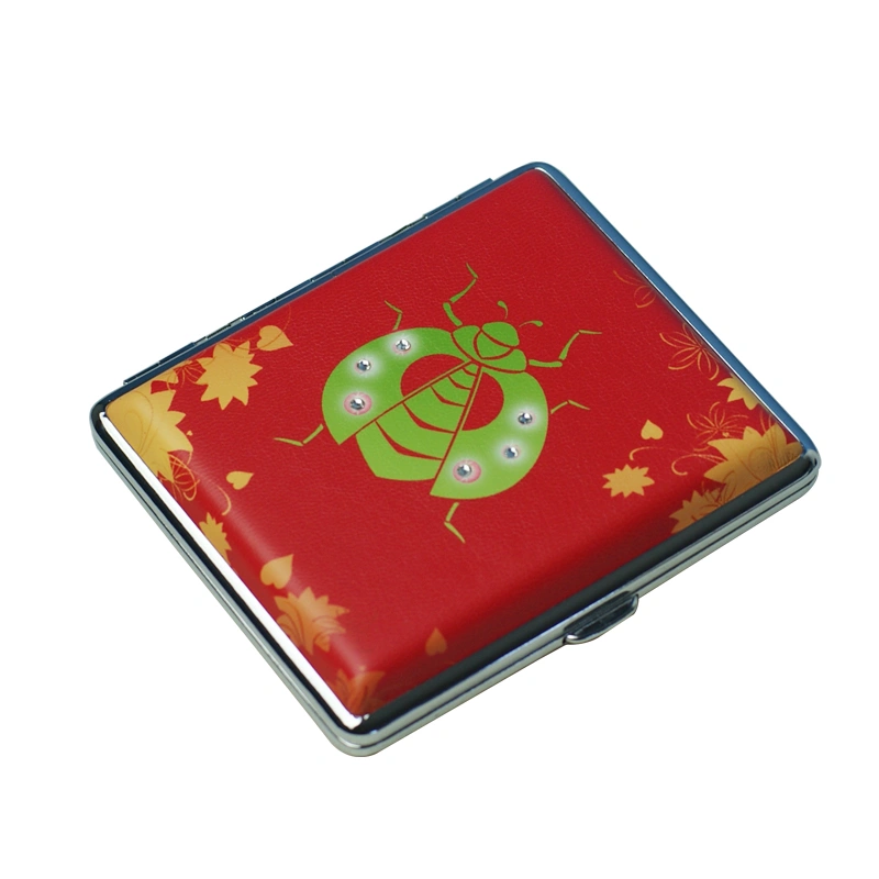 PU leather  full printing design with crystal stone  Ladybug