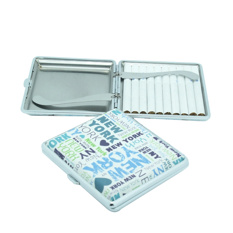 Full printing design on Pu surface of metal cigarette case hold box