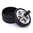 Stainless Steel Alloy Wheel Tyre Design Push Down Spinning Ashtray Ash Tray 