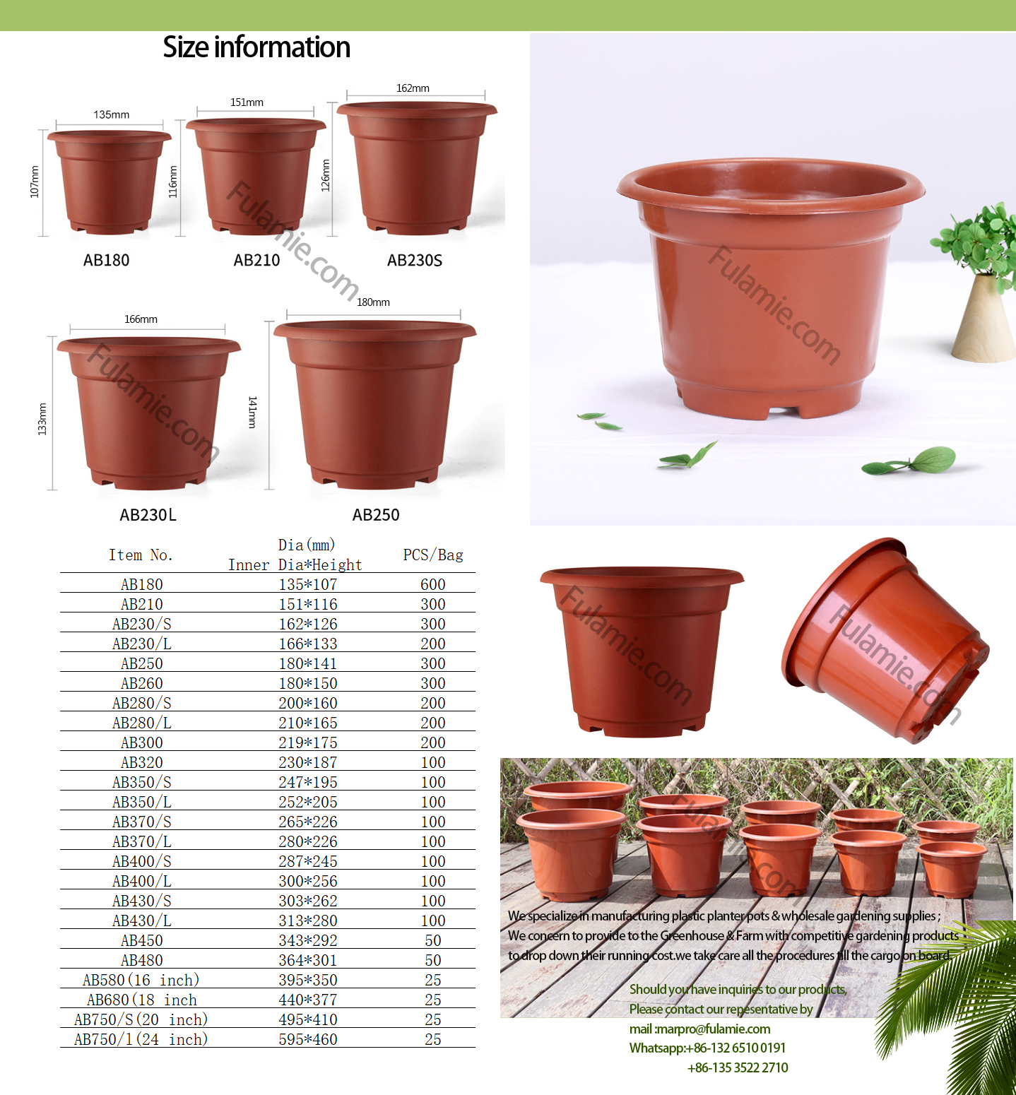 Greenhouse & Farm plastic planter nursery pots for sale