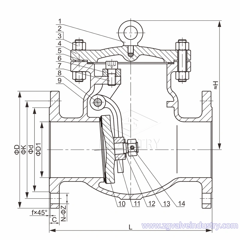 ansi cl150-cl600 lengő visszacsapó szelep wcb/ss zg szelepről 