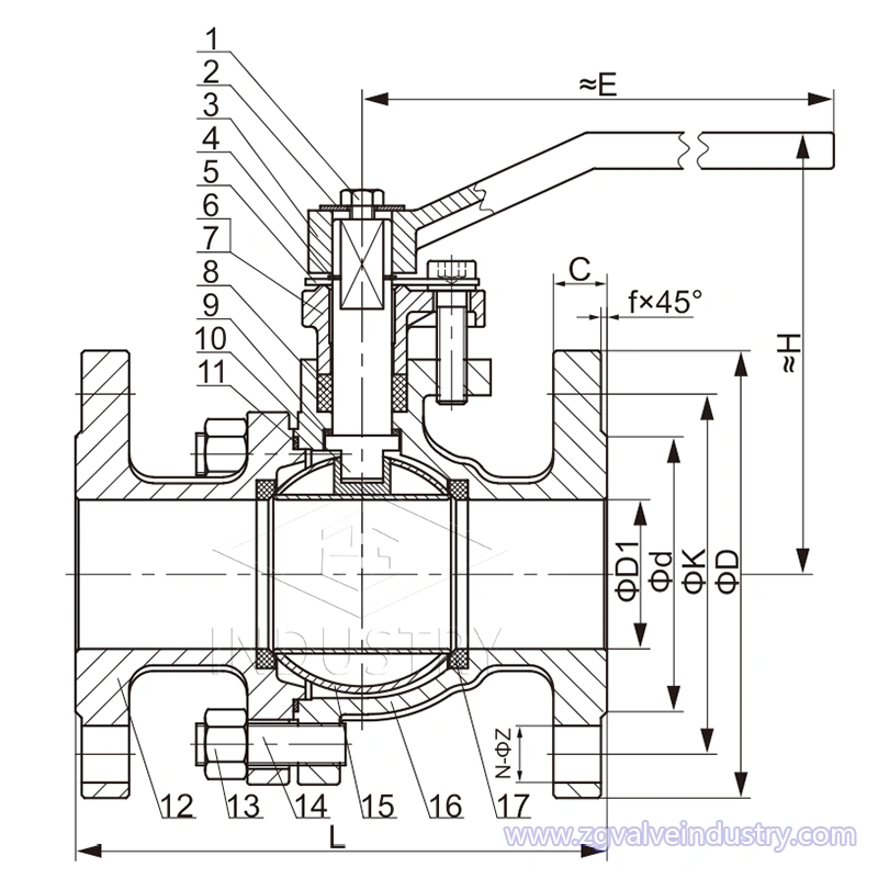 ansi 2-szt. cl150-cl1500 zawór kulowy pływający wcb/ss z zaworu zg 