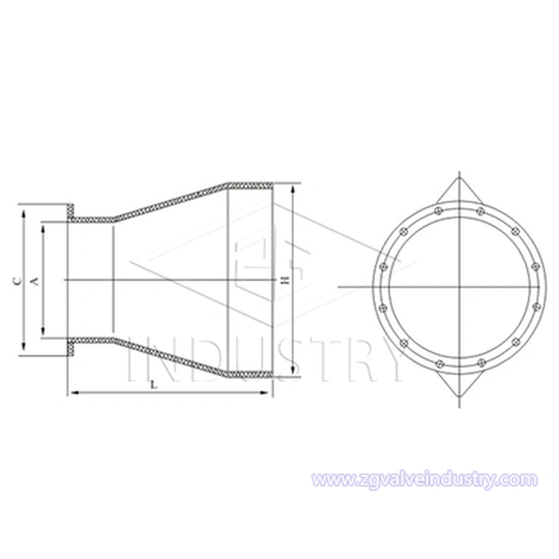 vanne à bec de canard en caoutchouc à bride de vanne zg 