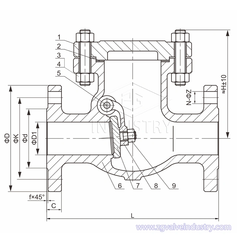 jis 10k/20k klapa zwrotna wcb/ss——zawór zg 
