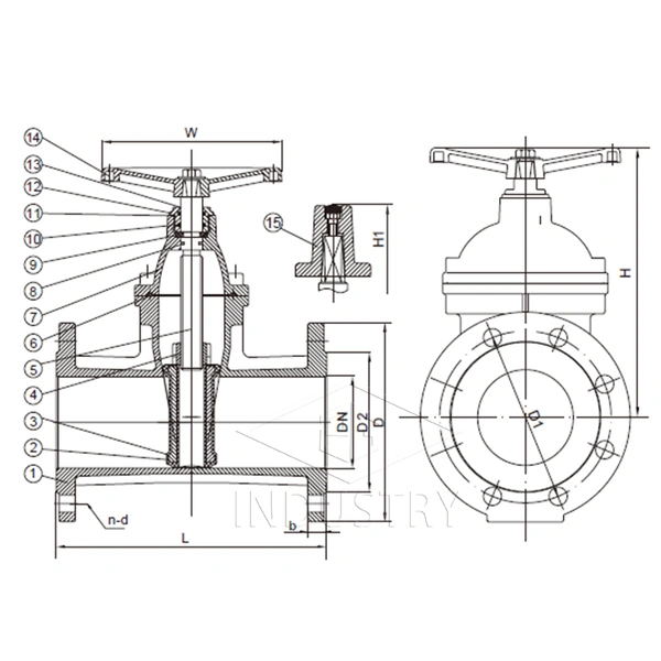 din3352 f5 / en 1171 صمام بوابة مرن ثابت —— صمام zg