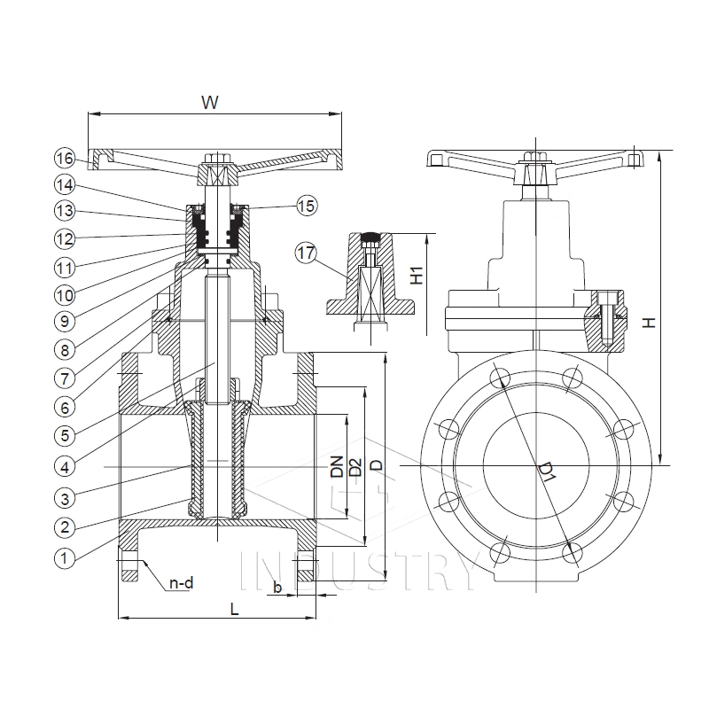din 3352/en1171 zasuwa bez pierścienia z trzpieniem sprężystym — — zawór zg 