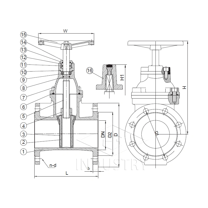 bs5163 pn10/pn16 өсдөггүй ишний уян хатан суулттай хаалга хавхлага——zg хавхлага 
