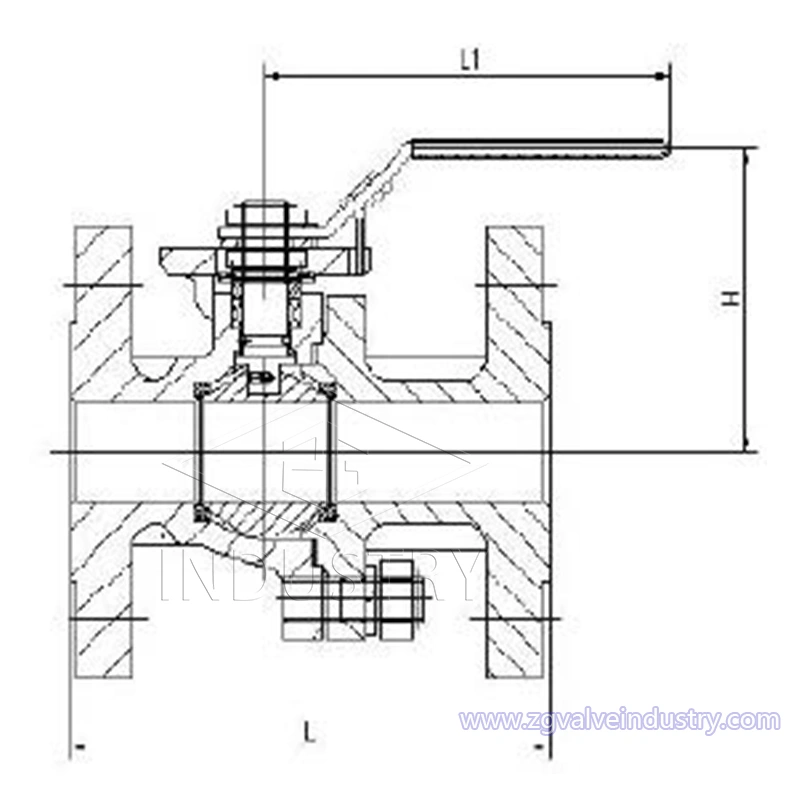 Válvulas de bola de 2 piezas de acero fundido din de zg valve 