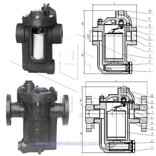 倒立バケットスチームトラップ（pn16、pn25、pn40） 