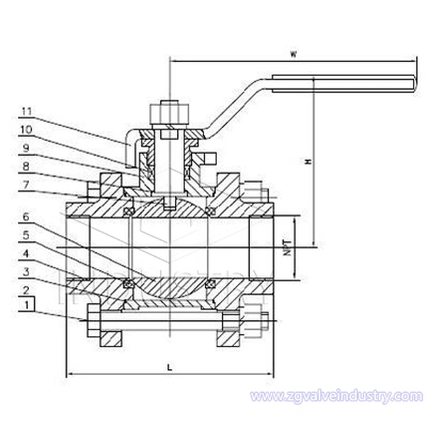 хуурамч ган 3-pc бөмбөг хавхлага 800lb/1500lb/2500lb