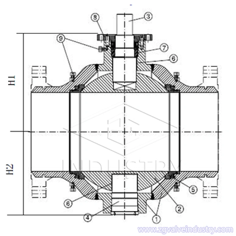 válvula de bola completamente soldada de la válvula zg 
