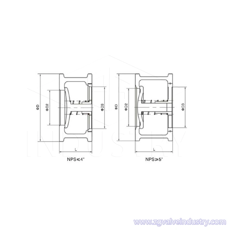 WC/Edelstahl-Api-Einzelplatten-Wafer-Lift-Rückschlagventil 