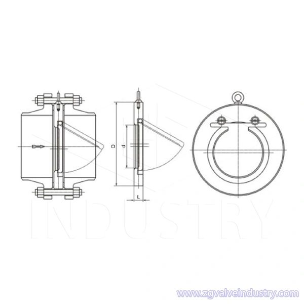 wcb / stal nierdzewna api jednopłytowy zawór zwrotny waflowy; 