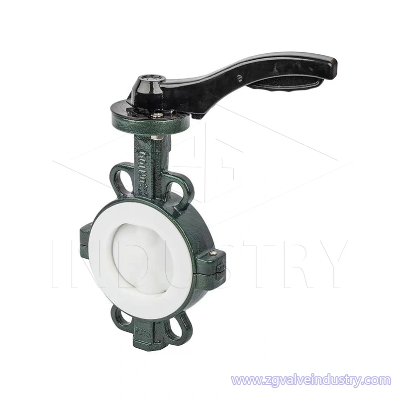 Zawór motylkowy typu wafel wyłożony ptfe z zaworu zg 