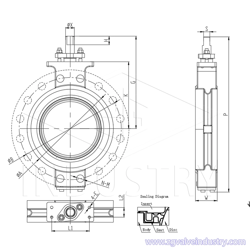injap rama-rama berprestasi tinggi daripada injap zg