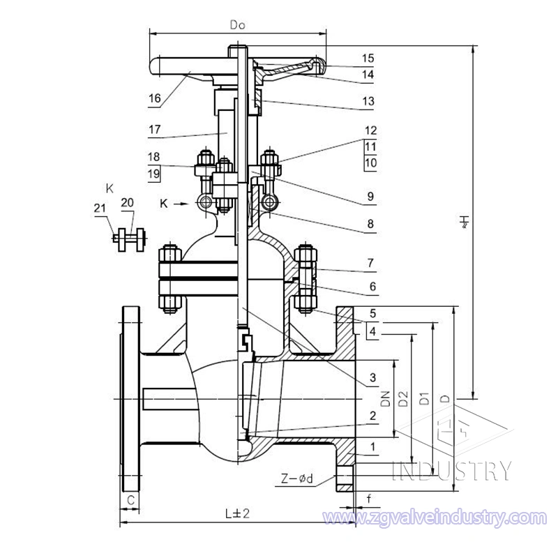 gb صمام بوابة شفة wcb / ss—— صمام zg 