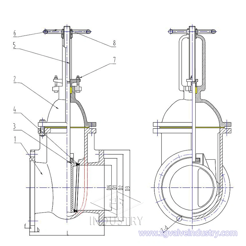 jis 10k besi cor / besi ulet katup gerbang batang naik —— katup zg 