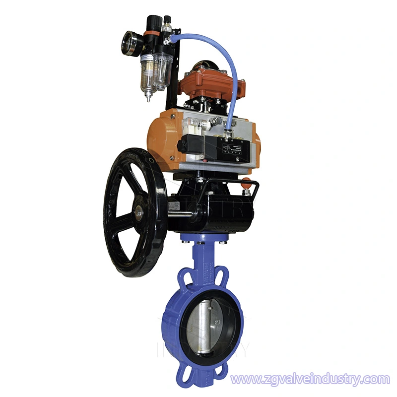 شیر پروانه ای ویفر پنوماتیک از شیر zg