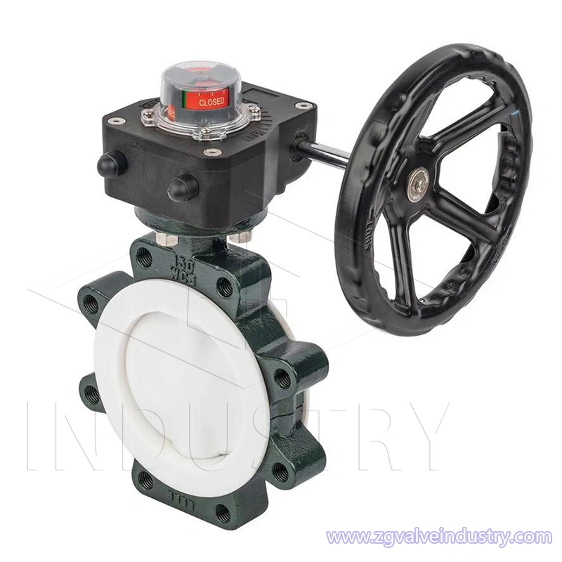 Zawór motylkowy typu lt wyłożony PTFE z zaworu zg 