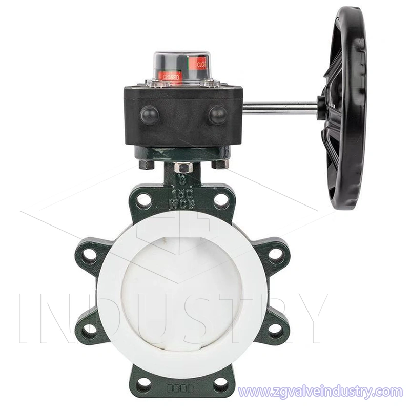 Zawór motylkowy typu lt wyłożony PTFE z zaworu zg 