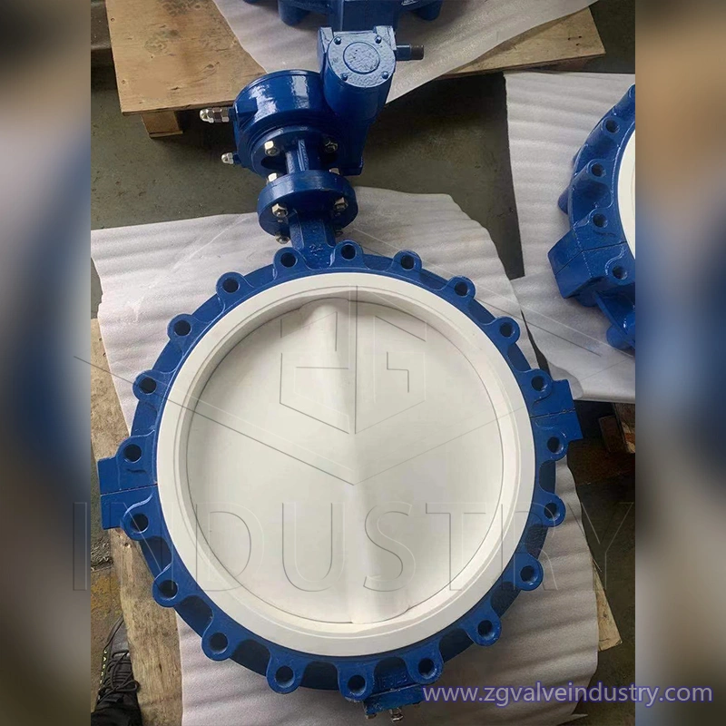 Zawór motylkowy typu lt wyłożony PTFE z zaworu zg 