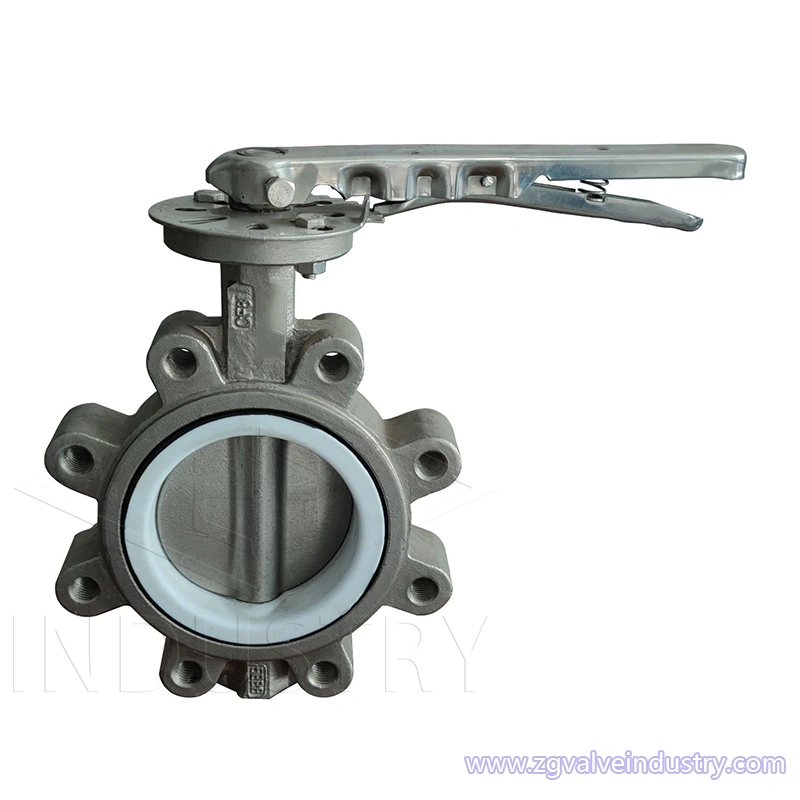 Zawór motylkowy typu lug ansi cl150/din/bs/jis 10k z zaworu zg 